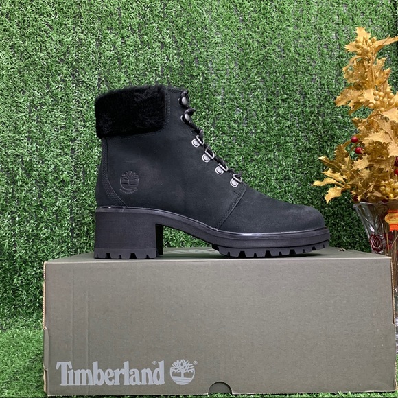 Timberland Women's Kinsley Black Mid Hiker Boots - Picture 2 of 8